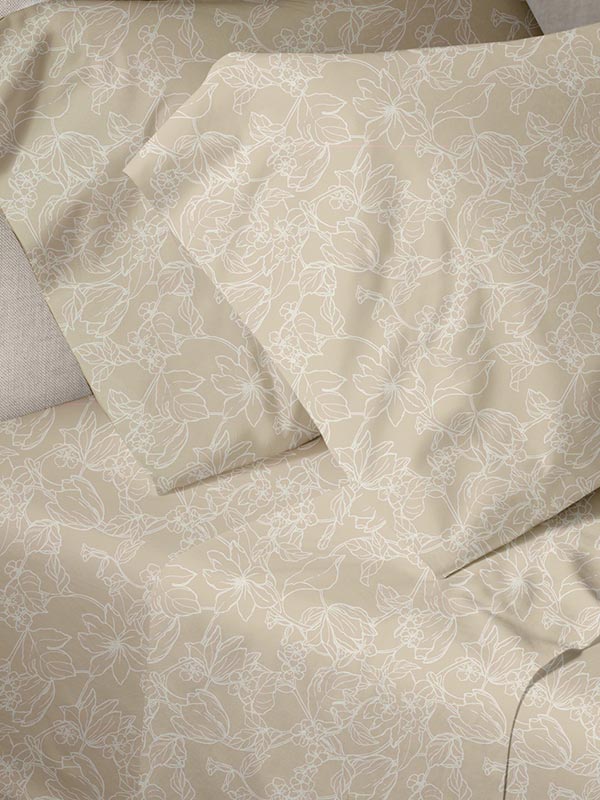 Παπλωματοθήκη Menta Εμπριμέ 020 Beige Μονή (170x250)