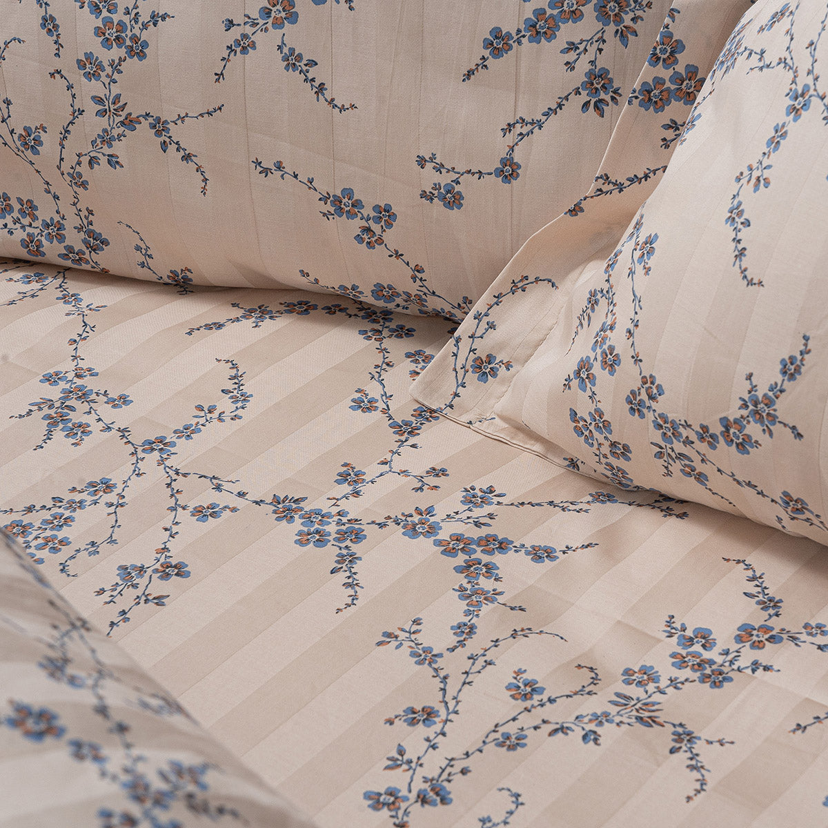 Fitted sheet set Art 12210 Anastasia 100% Cotton Satin 300tc 170x200+30 Beige