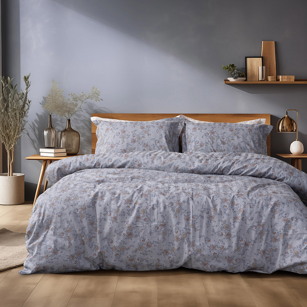 Σετ σεντόνια υπέρδιπλα με λάστιχο Art 12212 Jasmine 100% Βαμβακοσατέν 300tc 170x200+30 Γκρι Γκρι / Υπέρδιπλο