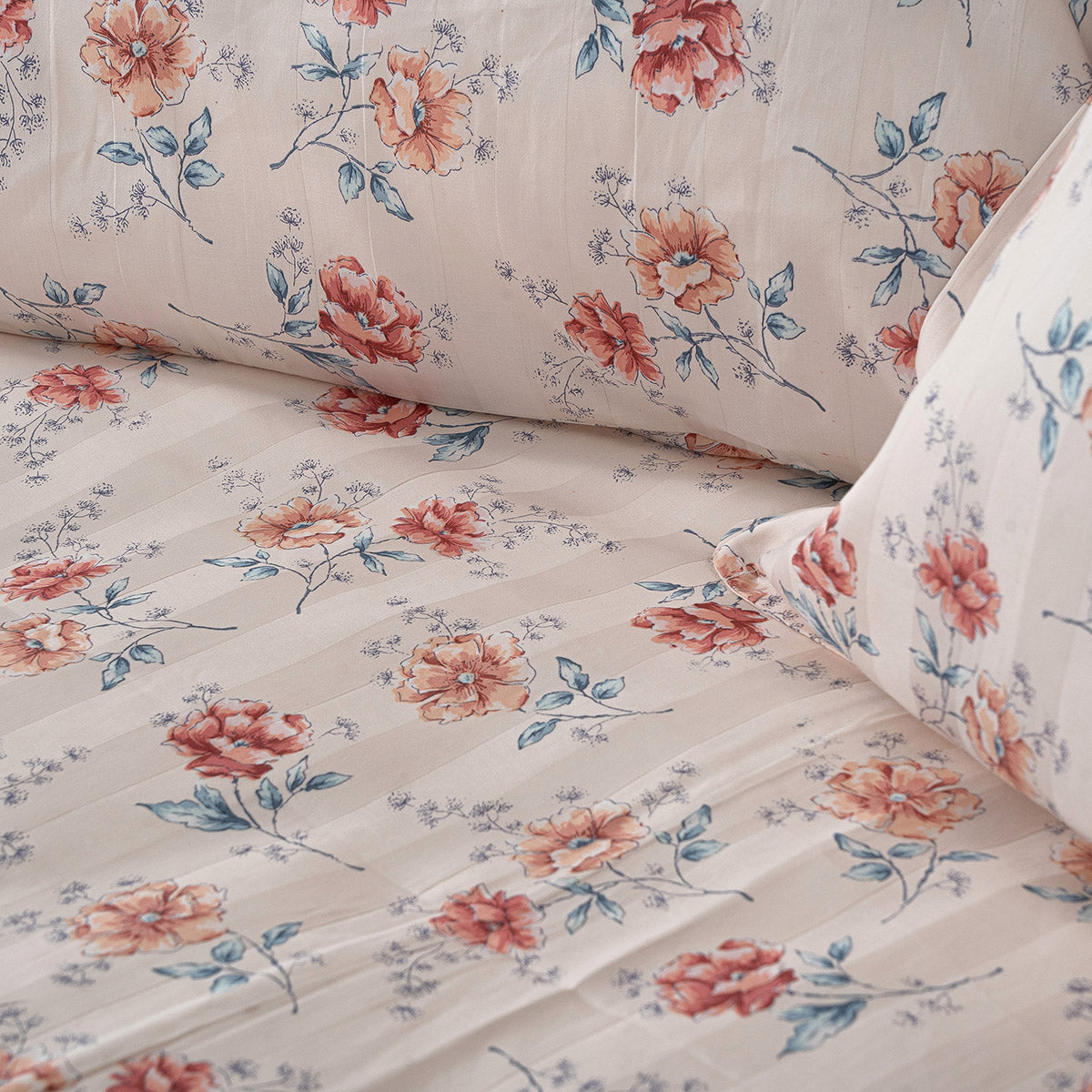 Fitted sheet set Art 12218 Chloe 100% Cotton Satin 300tc 170x200+30 Beige