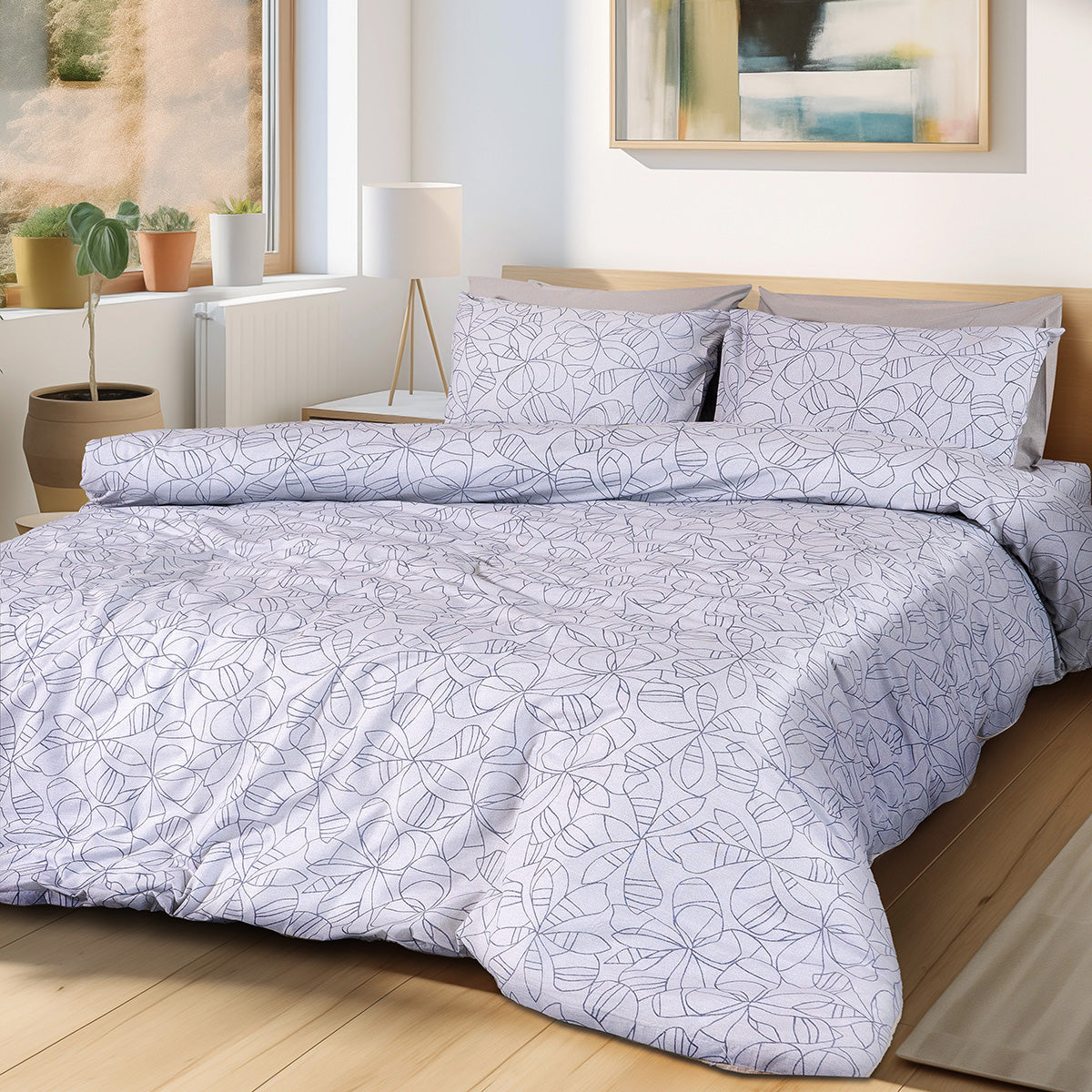 Σετ σεντόνια υπέρδιπλα με λάστιχο Adela Art 12251 170x200+30 Γκρι Γκρι / Υπέρδιπλο