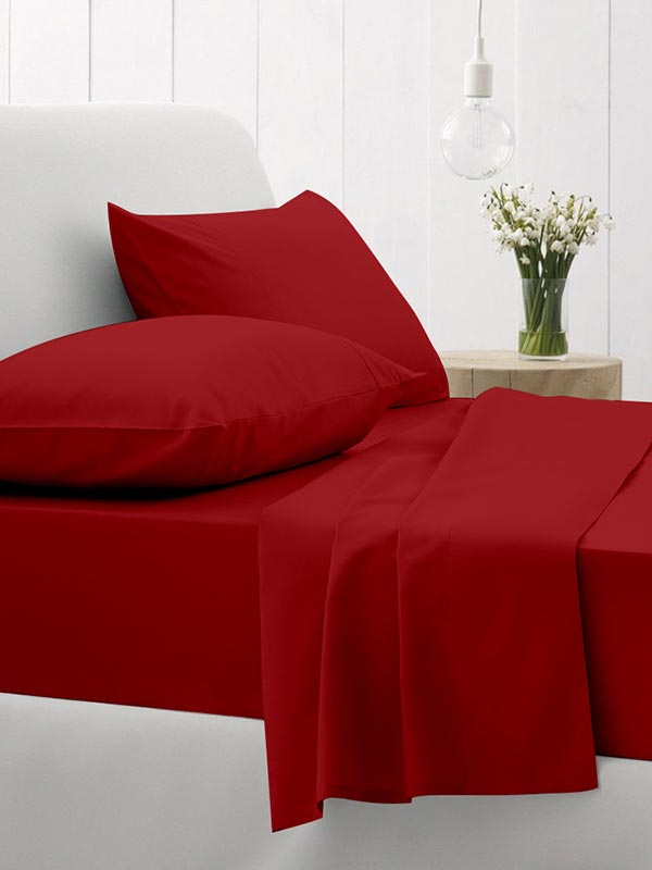 Κατωσέντονο Cotton Feelings με λάστιχο 113 Red Μονό (100x200+30)