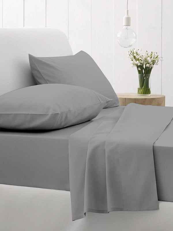 Κατωσέντονο Cotton Feelings με λάστιχο 107 Dark Grey Ημίδιπλο (120x200+30)