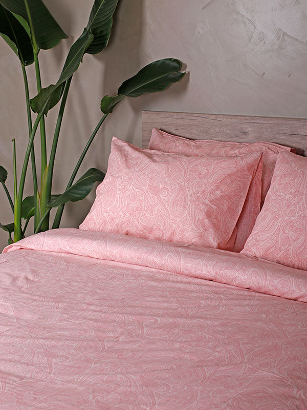 Σετ Σεντόνια Cotton Feelings 2040 Pink Μονό με λάστιχο(105×205+30)