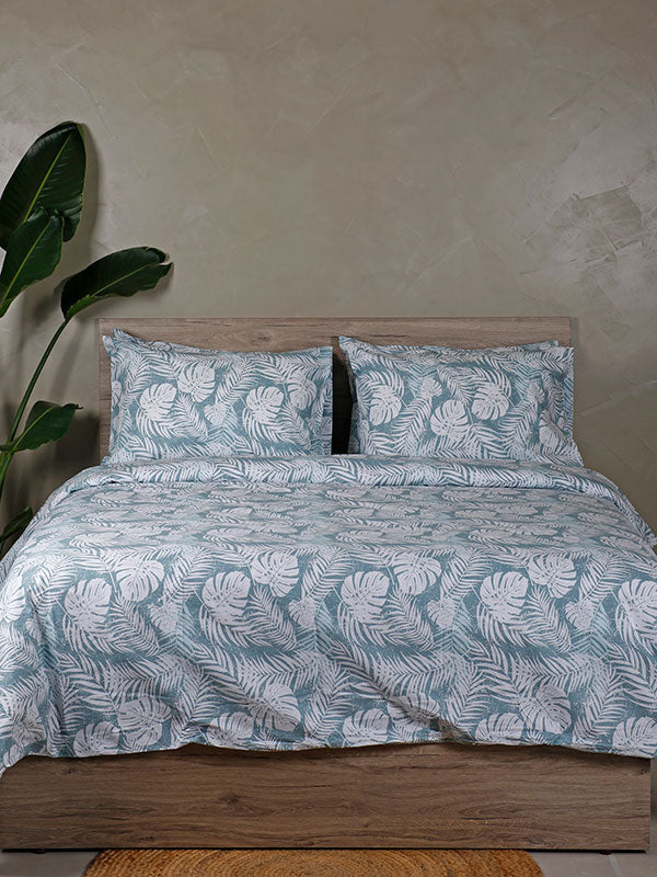 Σετ Σεντόνια Cotton Feelings 2038 Aqua Μονό με λάστιχο(105×205+30)