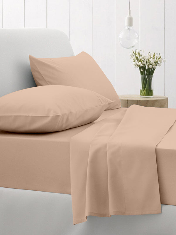 Σετ Σεντόνια Cotton Feelings 110 Beige Μονό με λάστιχο(105×205+30)
