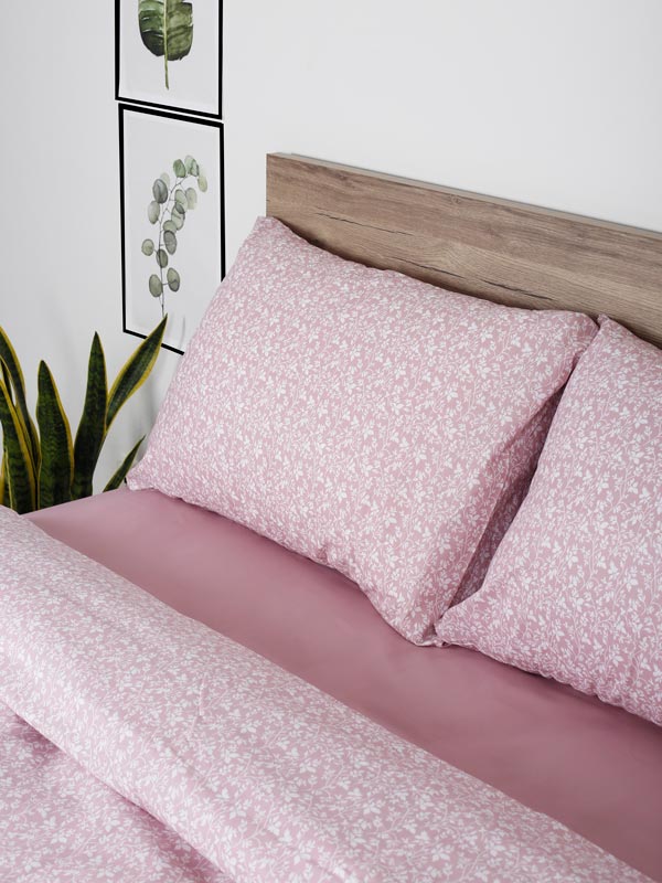 Σετ Σεντόνια Cotton Feelings 920 Pink Μονό με λάστιχο(105×205+30)