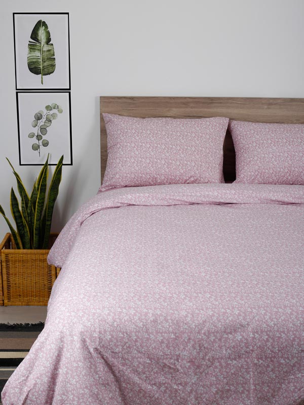 Σετ Σεντόνια Cotton Feelings 920 Pink Μονό με λάστιχο(105×205+30)