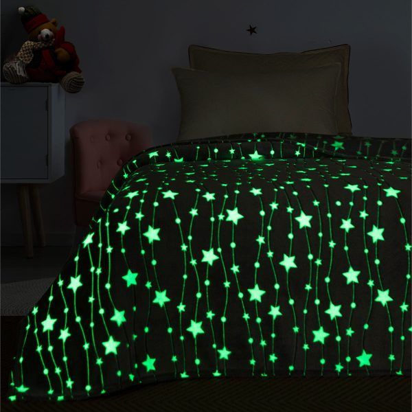 Κουβέρτα μονή φωσφορίζουσα Flash Art 6136 160x220 Γκρι