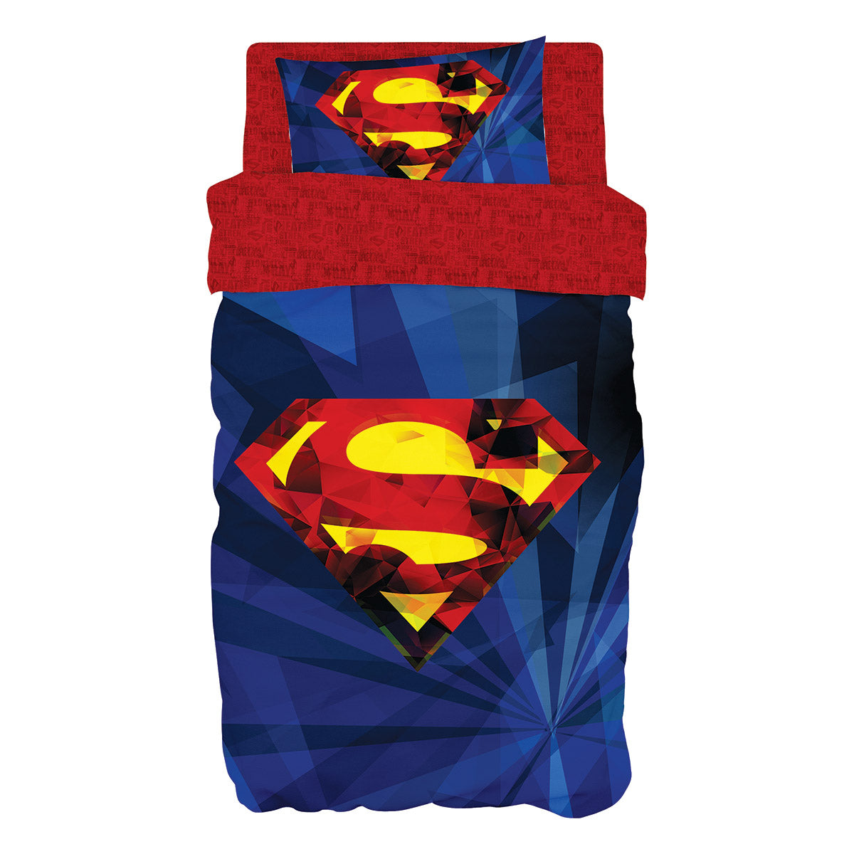 Σετ κουβερλί μονό Art 6187 Superman 160x240 Μπλε Μπλε / 160x240
