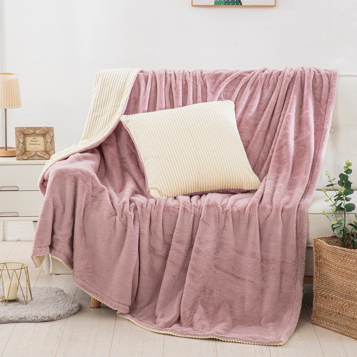 Sofa throw-blanket Addictive Art 8403 140x180 Pink