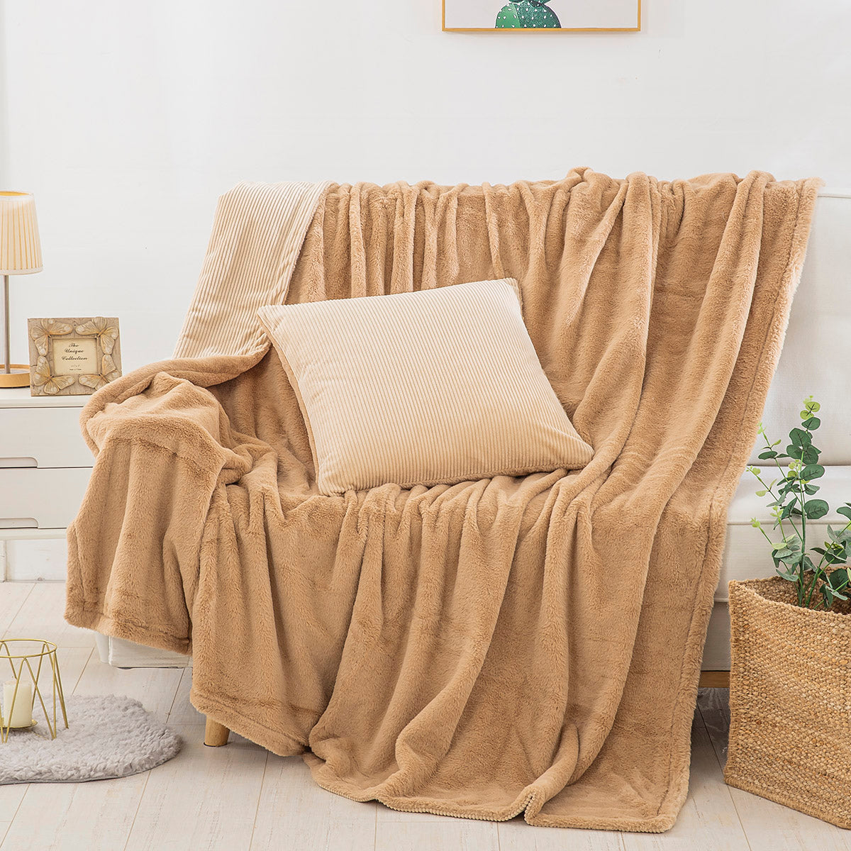 Sofa throw-blanket Addictive Art 8404 140x180 Beige