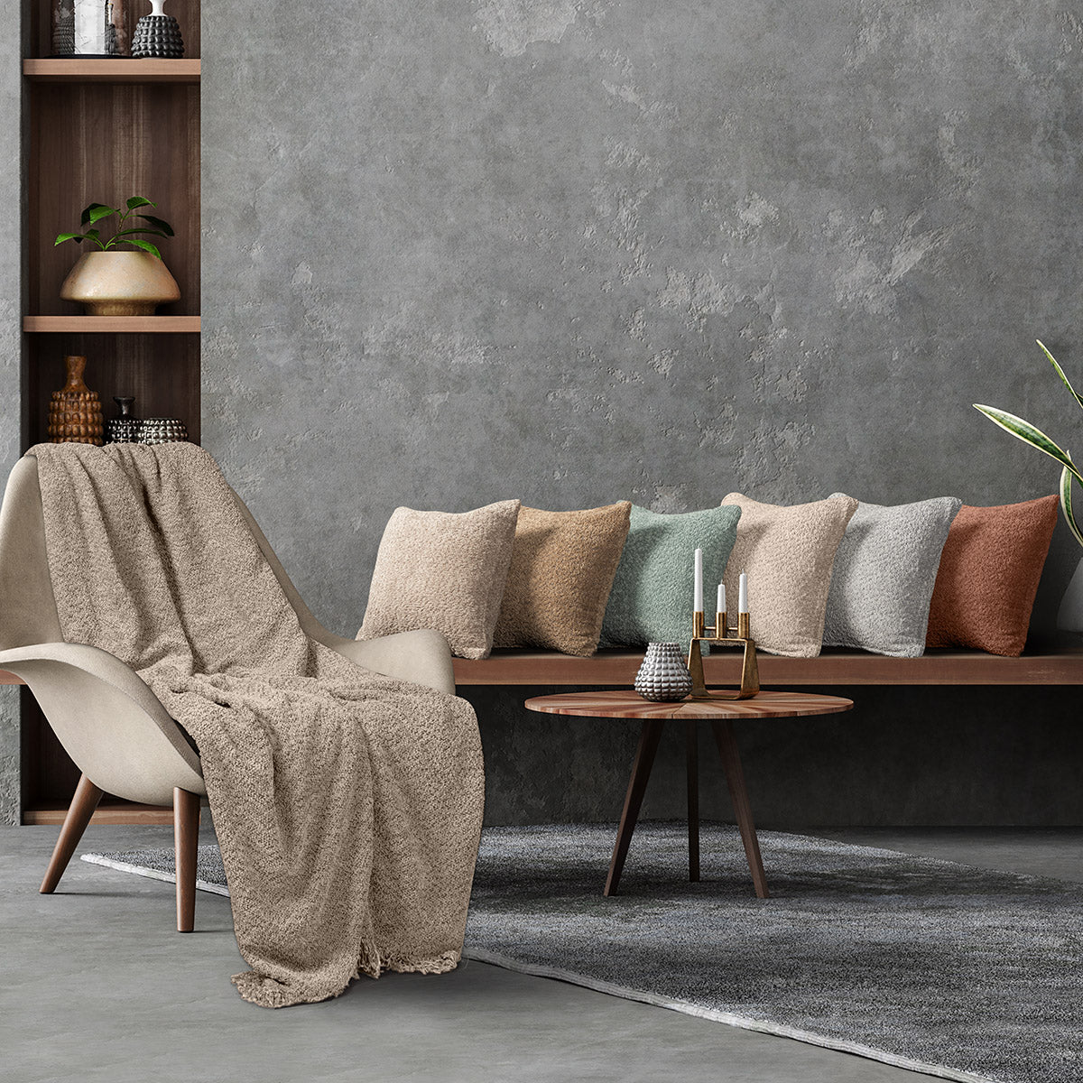 Throw fabric by the meter Φ180 Lamb Art 8573 Sand