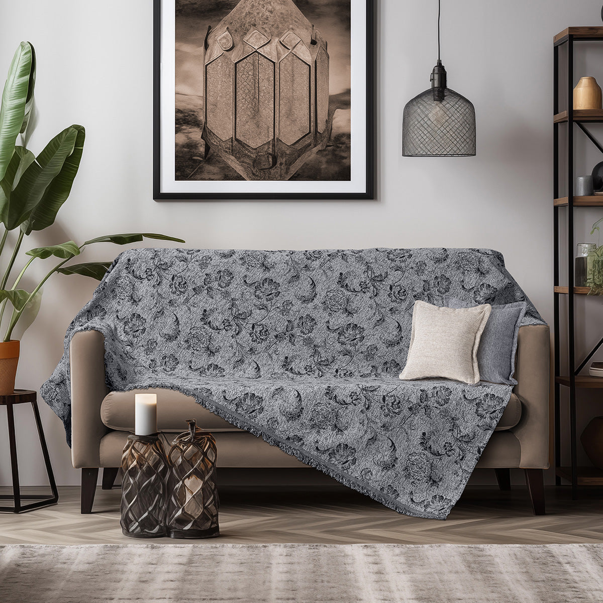 Ριχτάρι Τριθέσιο Art 8627 180x300 Σκούρο Γκρι Σκούρο Γκρι / Τριθέσιο