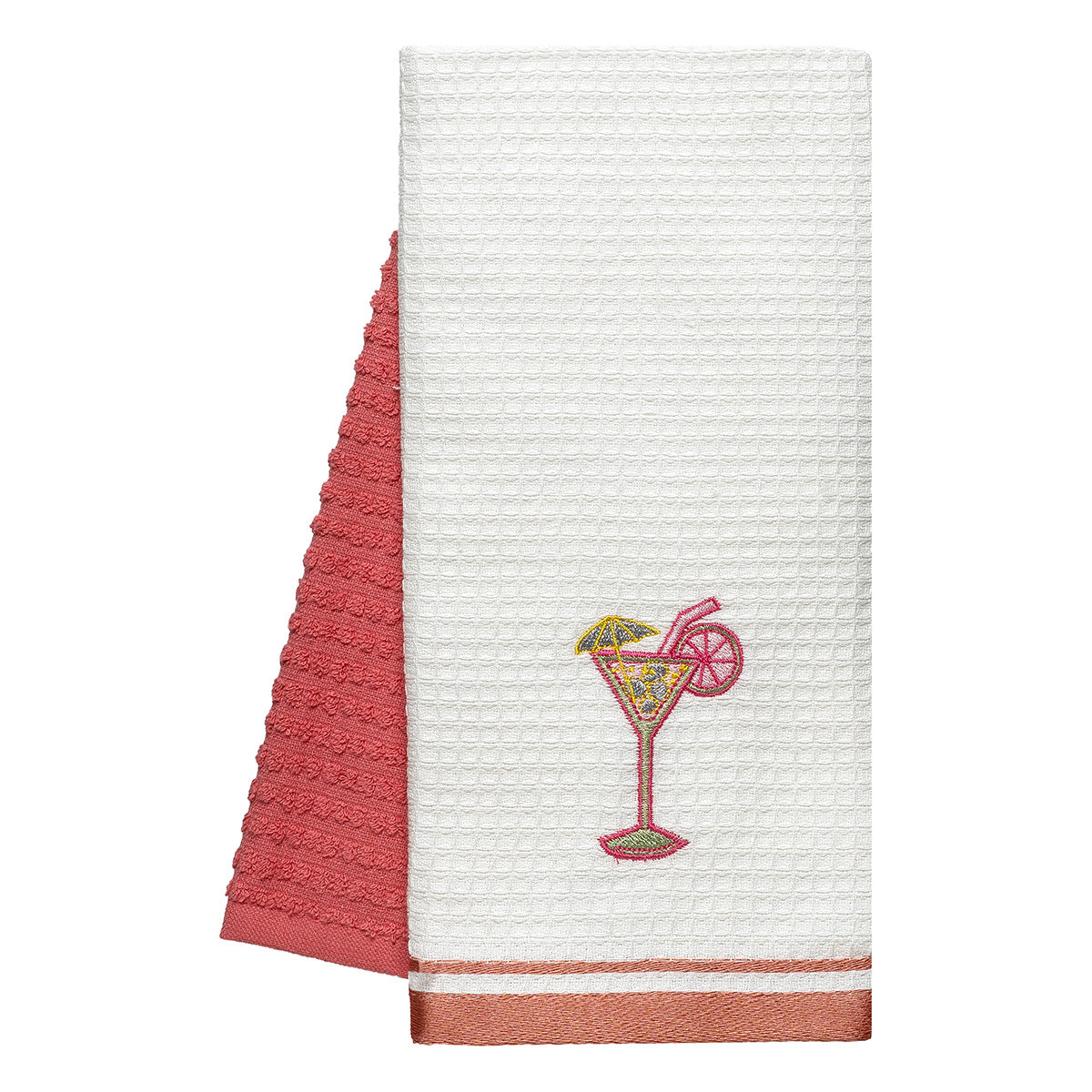 Ποτηρόπανα σετ 2τμχ Cocktail Art 8807 40x60 Ροδακινί Ροδακινί / 40x60