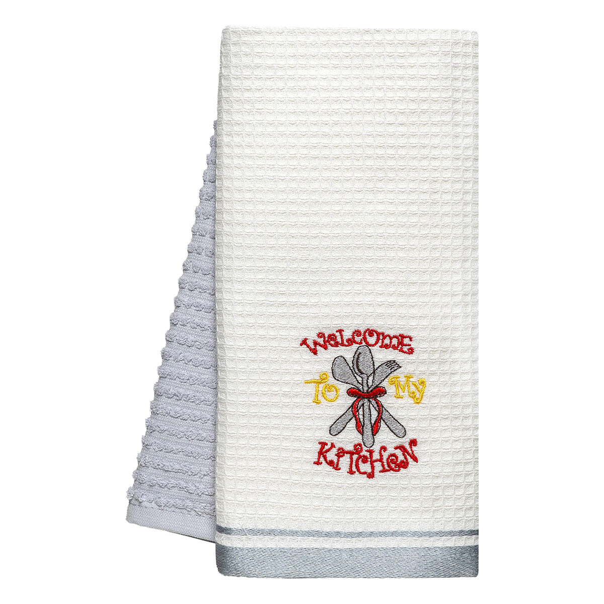 Ποτηρόπανα σετ 2τμχ Welcome Art 8811 40x60 Γκρι Γκρι / 40x60