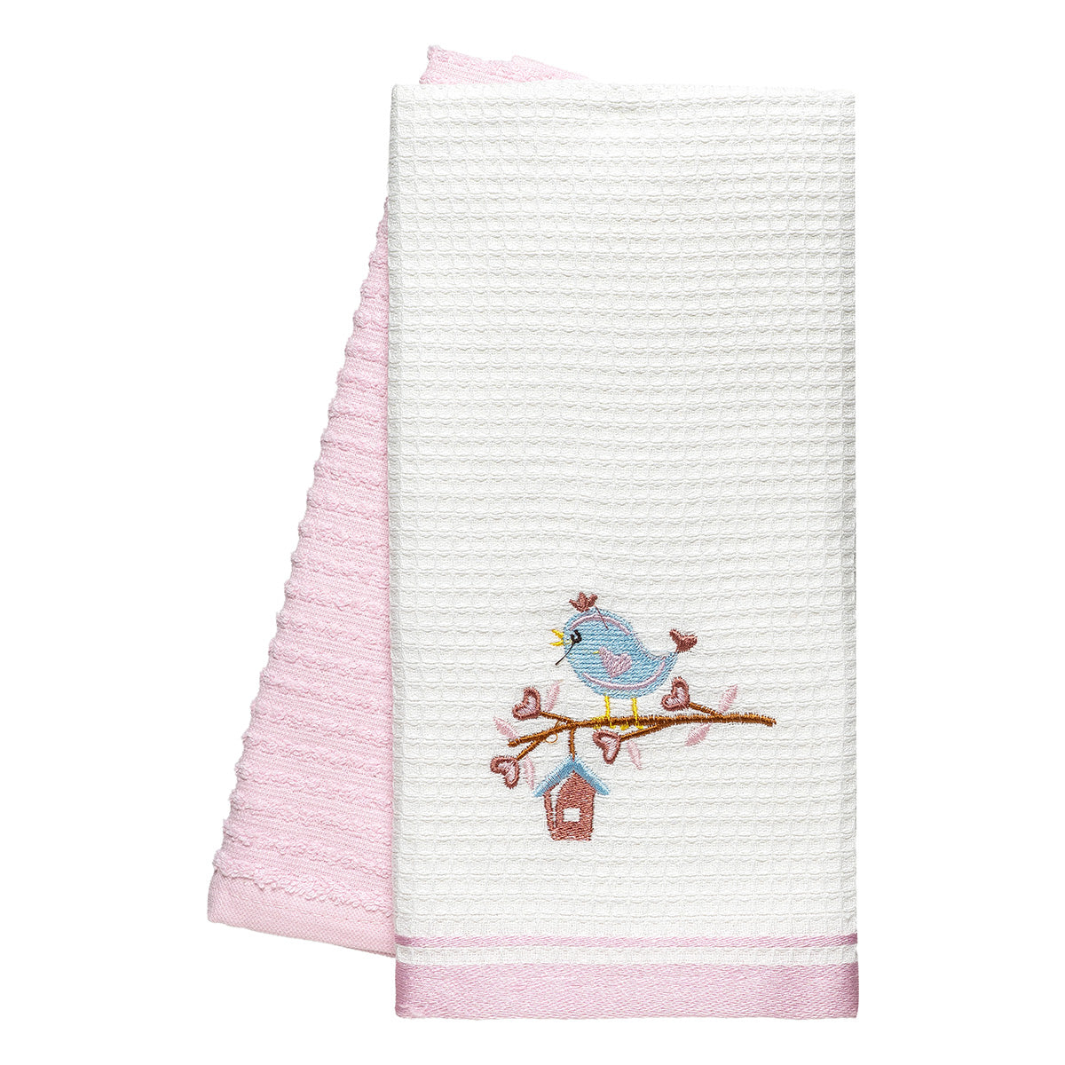 Ποτηρόπανα σετ 2τμχ Bird Art 8821 40x60 Ροζ Ροζ / 40x60